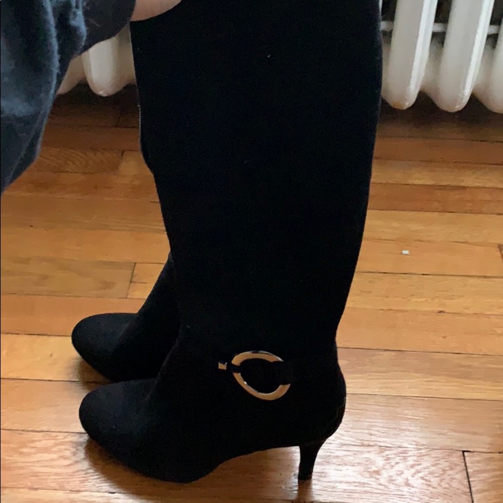 Black high heel boots